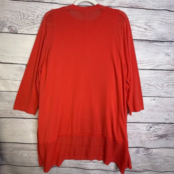 Chicos Women’s Sweater And Cardigan Set Size 16/ XL Burnt Orange Sleeveless - Picture 3 of 16